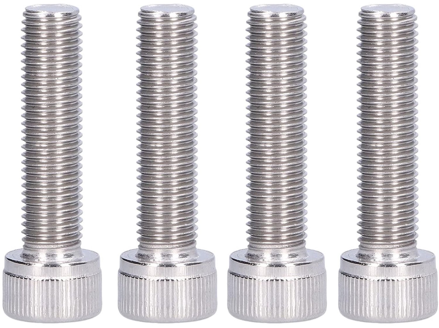 Zeskantbouten Roestvrij Staal - M10 - 1,25mm Pitch - DIN 912 - 4 Stuks - Voor Autocarrosserie/Bumpers - Strakke Bevestiging - Hexbouten