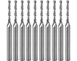 10 Stuks 1/8 Inch Shank 1.5mm x 12mm Ball Nose Frees Cutter voor Graveren, 3D Sculpturen en Bewerken met Carbide Groeven