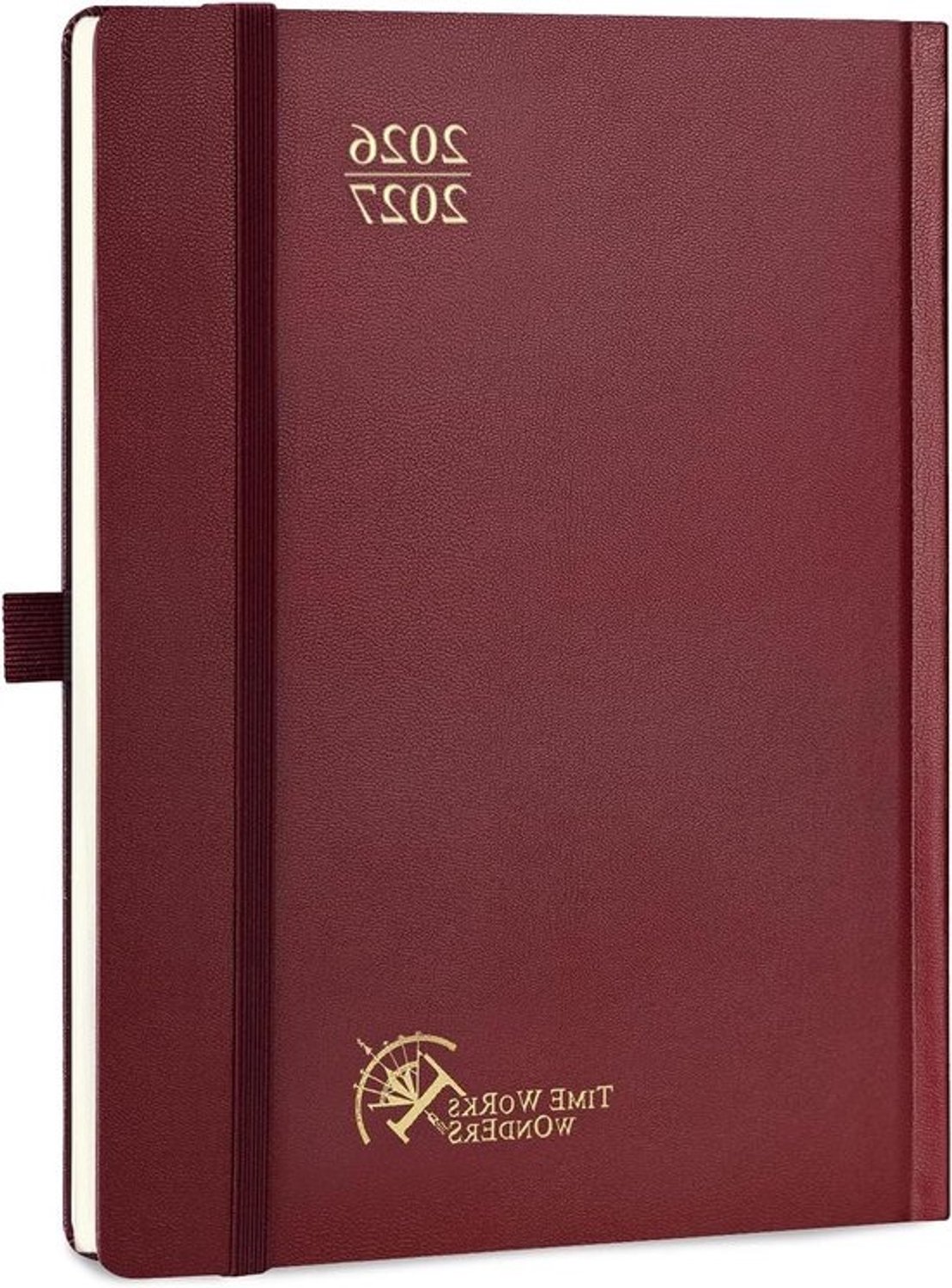 Agenda 2026 2027 - Weekplanner en organizer - School, studie en werk - Verticale uurindeling - 22 x 16.5 cm - Bordeauxrood