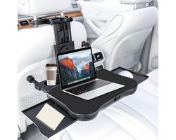 SnelShoppen - Multifunctionele Auto Tafel voor Achterbank - Draagbare Tablet Tafel met Drinkhouders, Telefoonhouder, Verstelbaar en Vouwbaar - Perfect