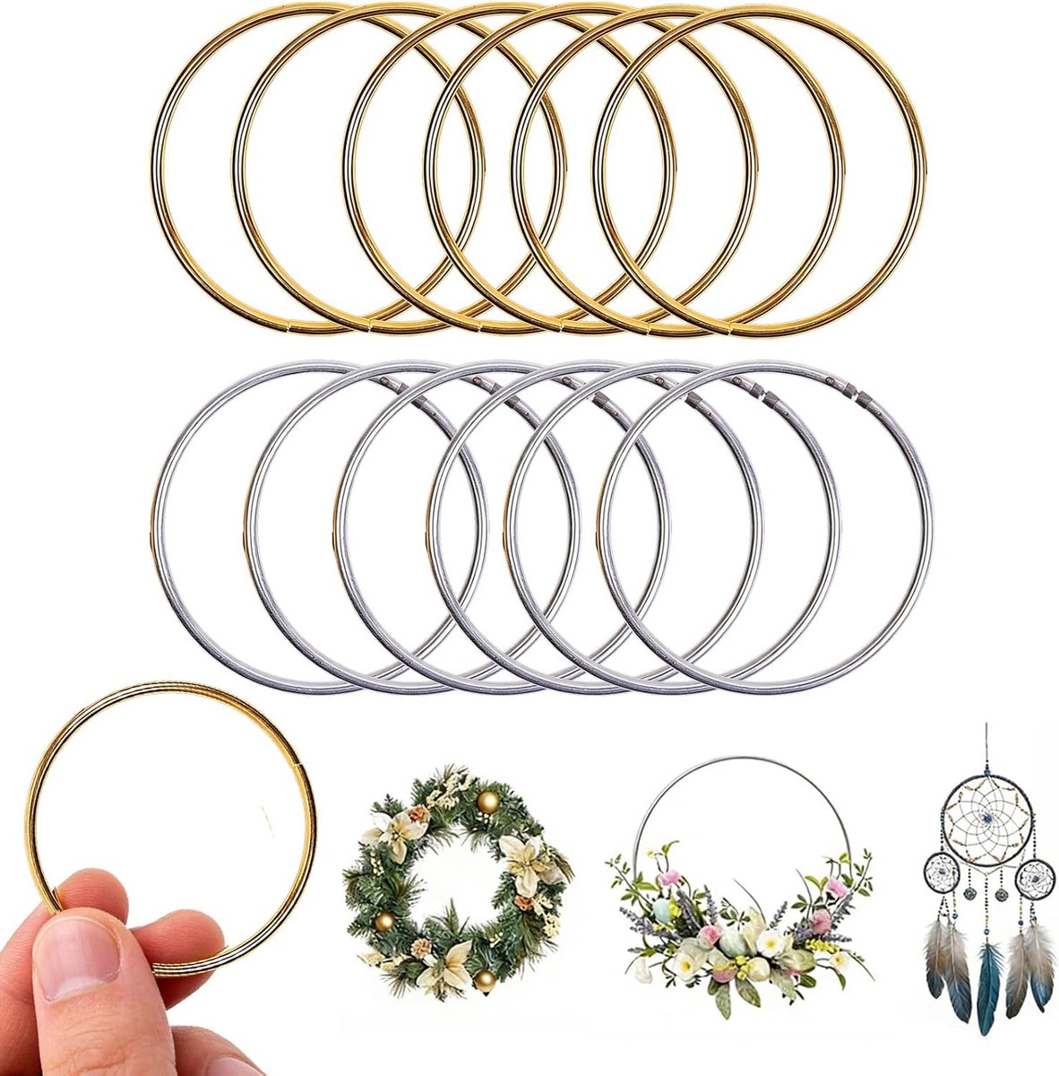 12 stuks 10 cm metalen ringen om te knutselen - Hoogwaardig vakmanschap Stevig vakmanschap - Veelzijdige toepassing DIY