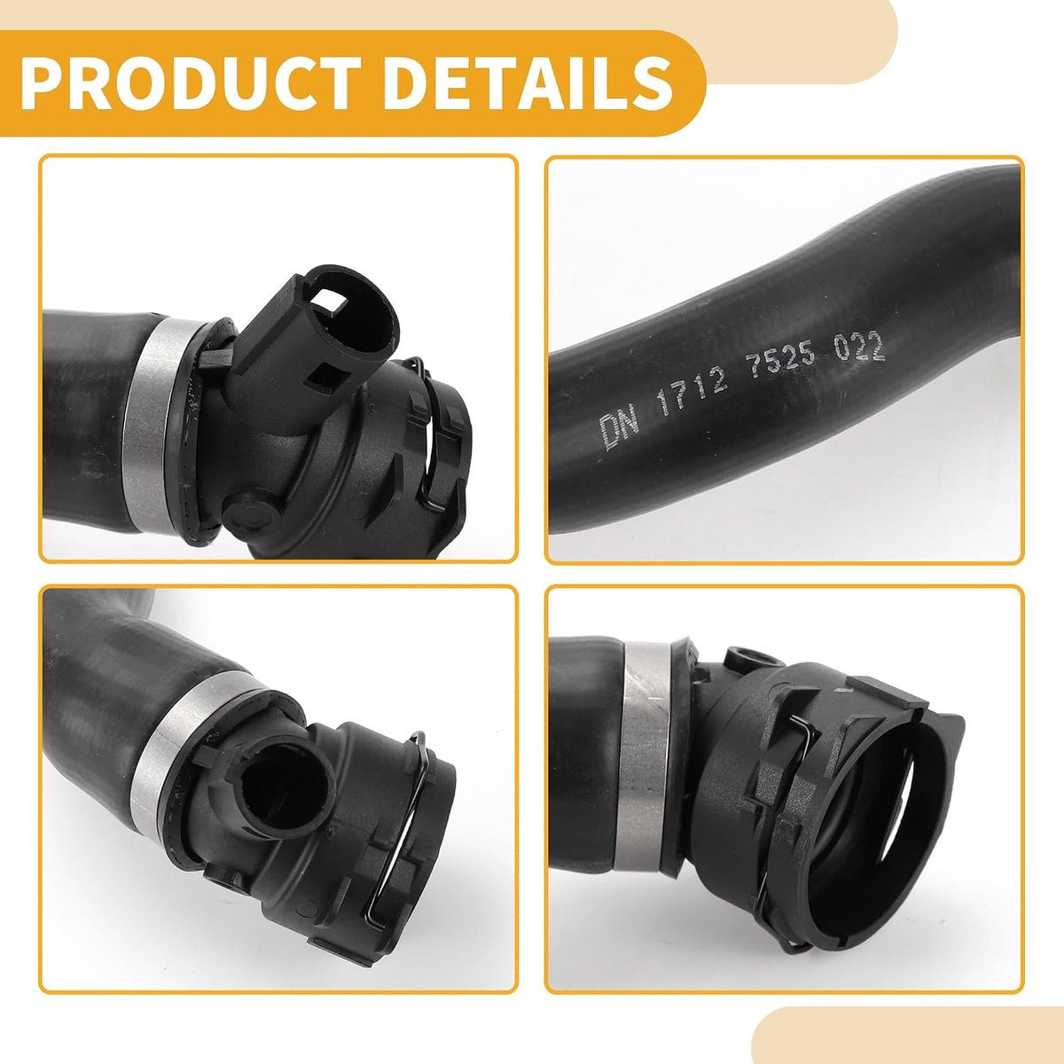 Aansluiting Waterslang No.17127525022 Lagere Koelvloeistof Waterslang Pijp voor BMW 1 Serie E81 E82 E87 Rubber Zwart Goede Afdichting