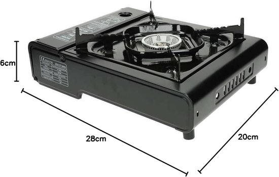 SnelShoppen - Camping Kooktoestel Draagbaar Gasfornuis - Inclusief 10x Gasflessen en Koffer - Ideaal voor Kamperen, Feesten, Tuin en Buitenactiviteite van Snelshoppen — afbeelding 4