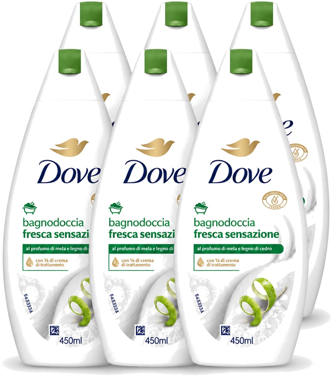 6 x Dove – Douchegel – Fresh Sensation – 450 ml - Voordeelverpakking - 6 stuks