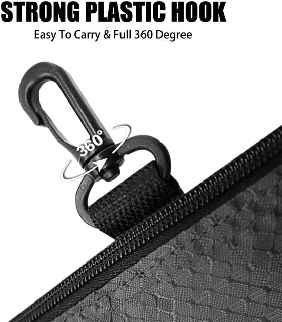 Dailygoods- Golftas Draagbaar - Golfbal Organizer - 3-Laagse Ritssluiting - Hoogwaardig Oxford-Materiaal - Praktisch en Compact - Handig Haakontwerp - Golfaccessoire van Dailygoods — afbeelding 5