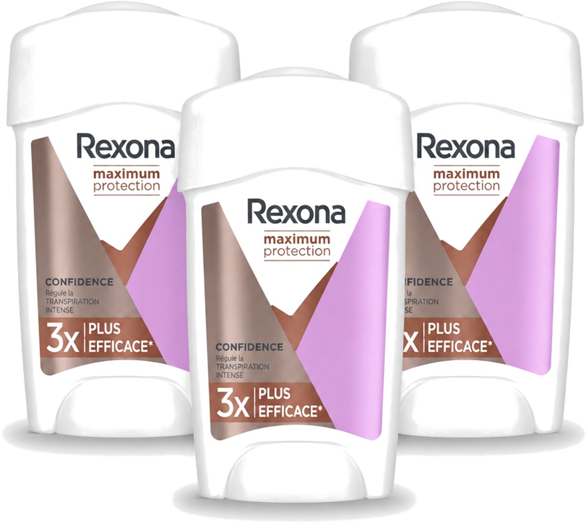 3 x Rexona Women – Anti-Transpirant Stick – Maximum Protection Confidence – 45 ml - Voordeelverpakking - 3 stuks