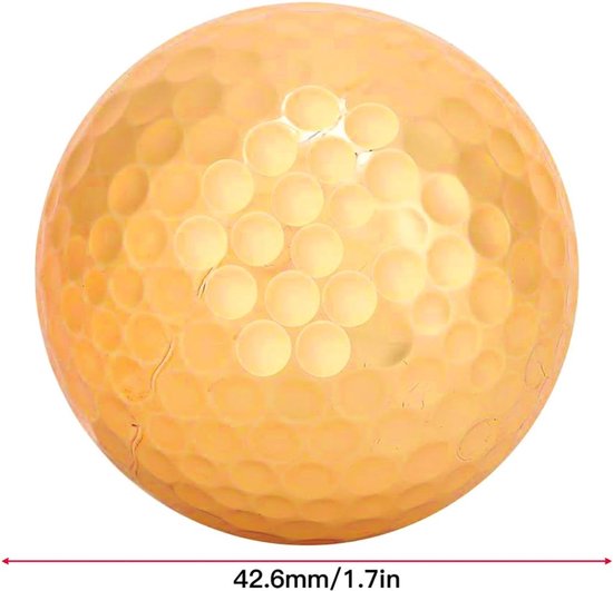 Dailygoods- Golfballen 4 stuks - Hoge zichtbaarheid - Verguld - Luxe - Golftraining - 42,67 mm - 42,93 mm - Oefengolfballen van Dailygoods — afbeelding 3