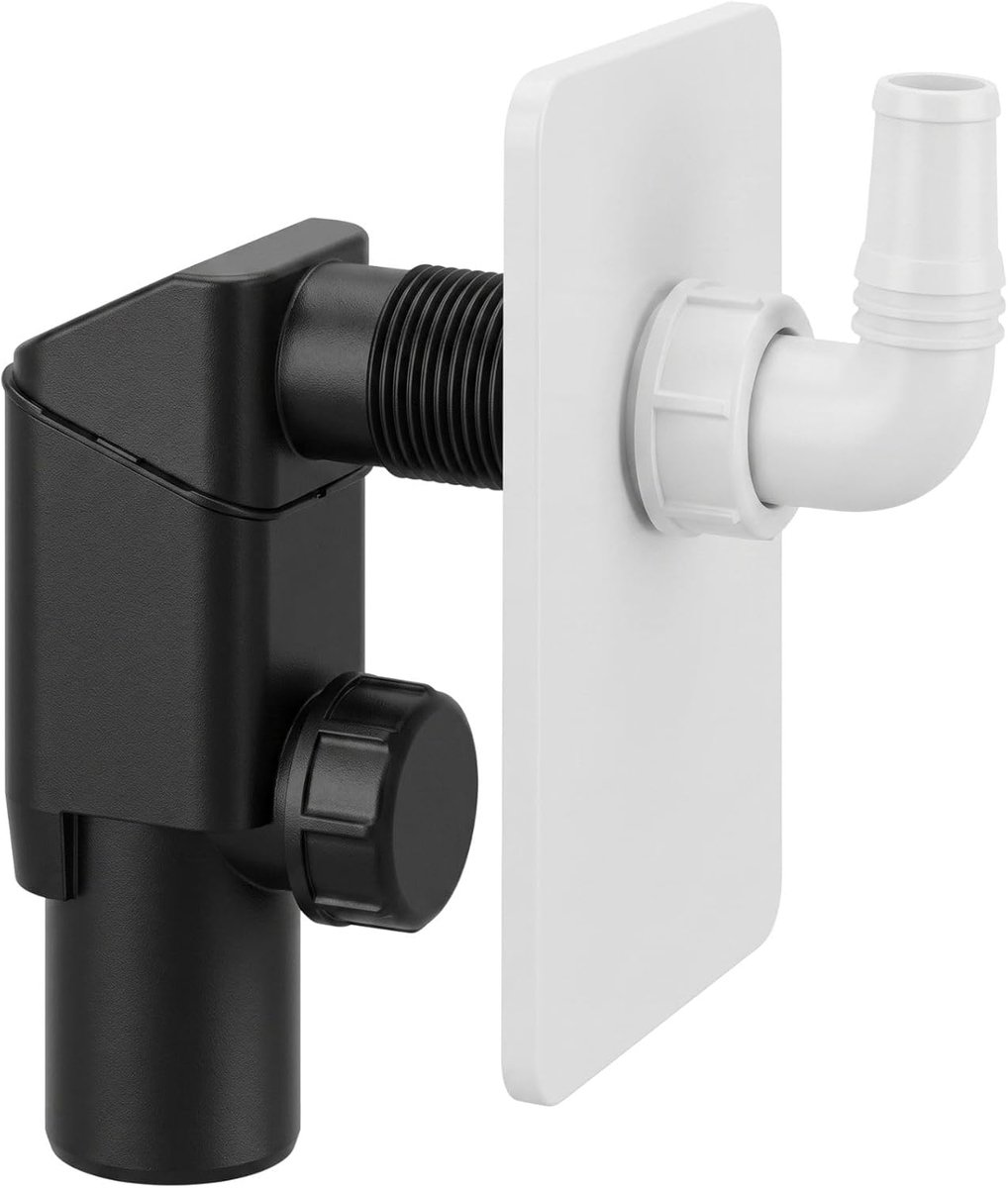 Ø40 voor wasmachine | witte ABS-plaat 98 x 148 mm | witte pipet | slanghouder aansluiting 19-23 mm | wasmachine-afvoer | eenvoudige installatie