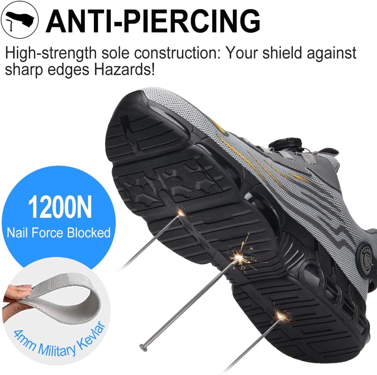 Veiligheidsschoenen uniseks maat 38-46 - stalen neus - lichtgewicht en ademend - perfect voor werk - SnelShoppen