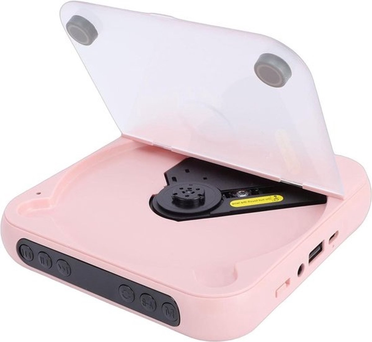 Draagbare cd-speler - Muziekspeler voor de auto - Naar muziek luisteren - Bluetooth-zender - 13,5 cm - Roze