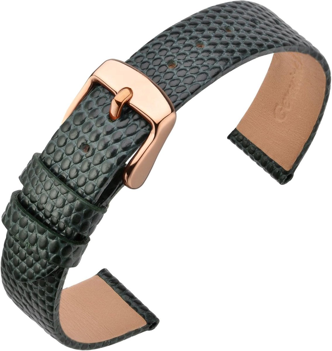 Horlogeband 18 mm - Leren - Hagedisembossed - Stijlvolle vervangband voor dames - ShopVlot