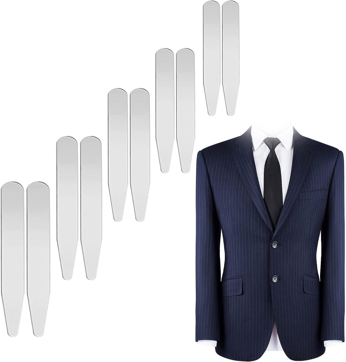 10 Pcs,Collar Supports,Collar Stands Set,Shirt Collar Bones,Shirt Cover Clip,Shirt Clothing Accessories,Shirt Collar - ShopVlot