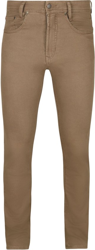 Bruine herenjeans in moderne pasvorm.