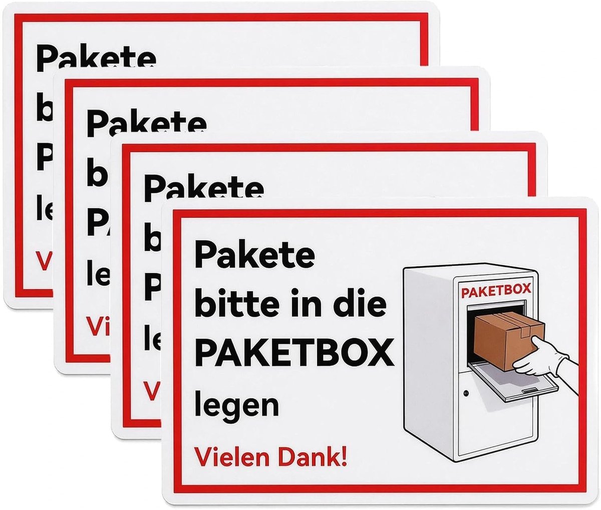 4 stuks pakketdoosstickers 14,8 × 21 cm, waarschuwingsstickers voor leveranciers - ShopVlot