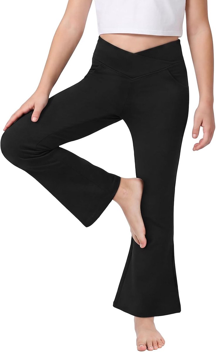 Broek voor meisjes, sportlegging voor meisjes, lang, met