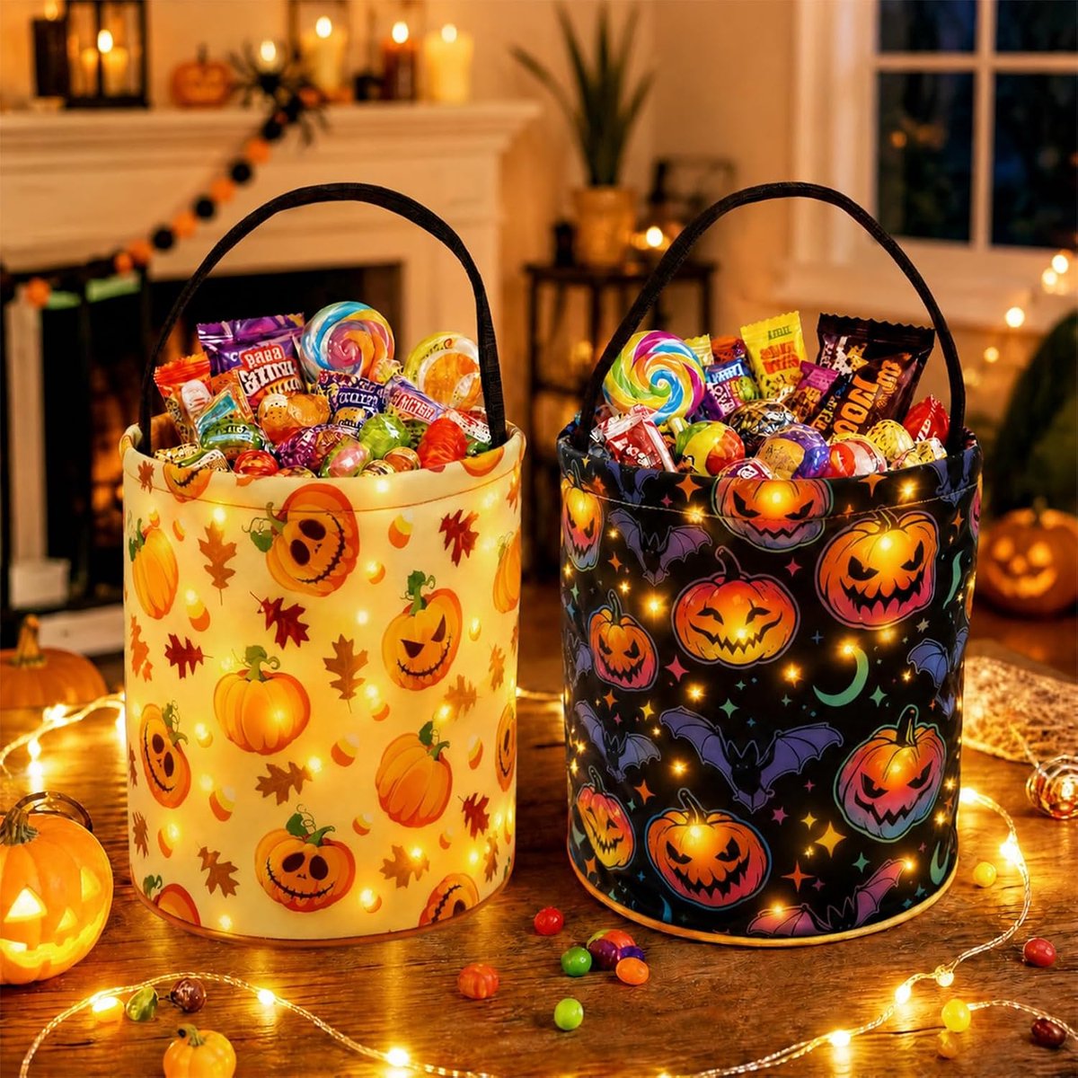 Pompoen snoepzak, 2 stuks LED Halloween snoepzak