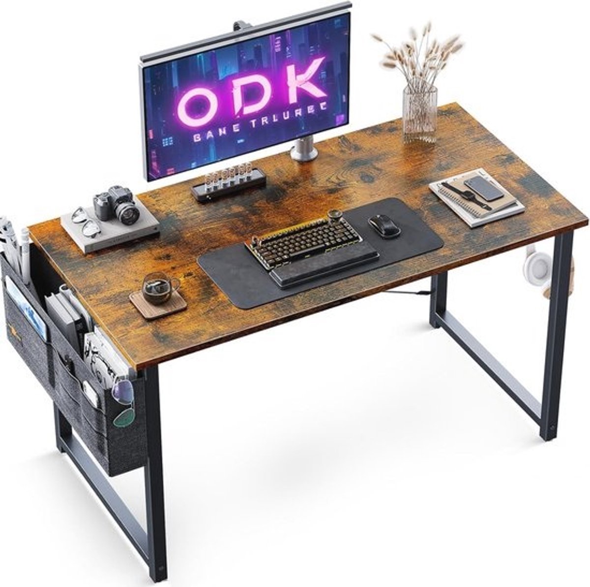 Compacte kantoortafel - Met opbergtas - Voor thuis en kantoor - Laptoptafel - 100 x 48 x 74 cm