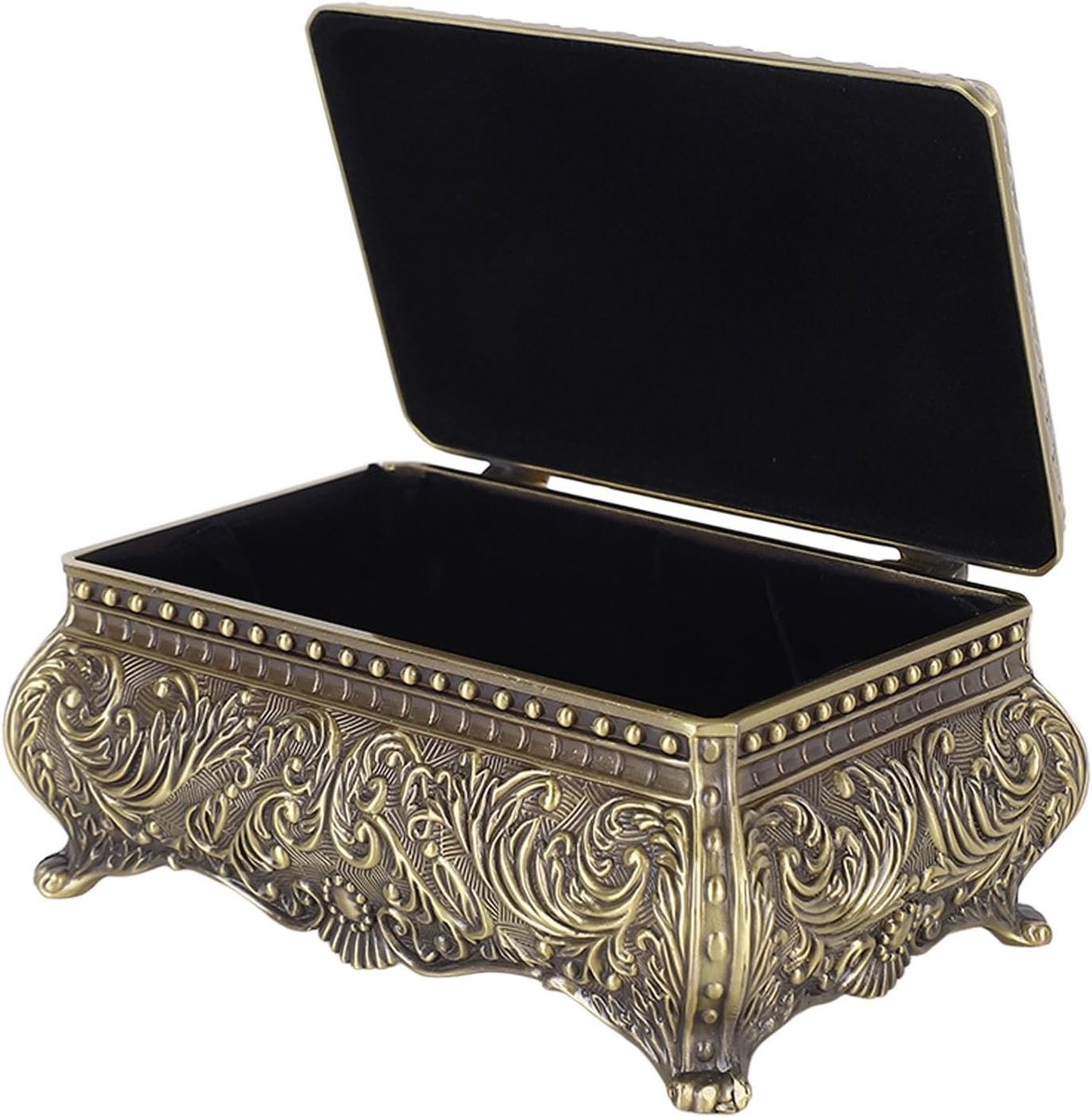 Vintage metalen sieradenbox - Elegante opbergdoos voor sieraden, trinkets en accessoires voor vrouwen en meisjes, rechthoekig ontwerp met grote capaciteit voor verjaardag en kerst.