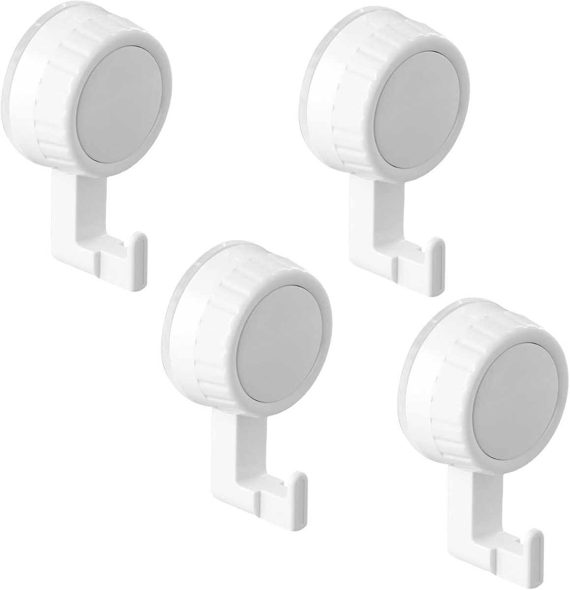 Set van 4 Zuignap Haakjes zonder Boren, Herbruikbaar en Waterdicht, Voor Badkamer, Keuken en Ramen, Tot 2kg Draagvermogen