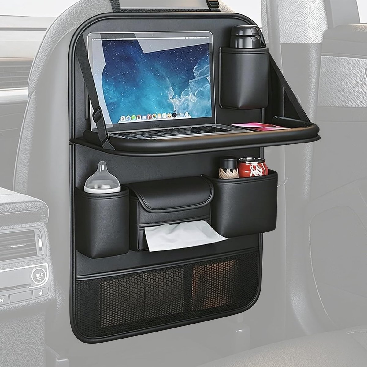 Autostoel Organizer met Opvouwbare Tafel - Waterdicht - Multifunctioneel - Ideaal voor Reizen - ShopVlot