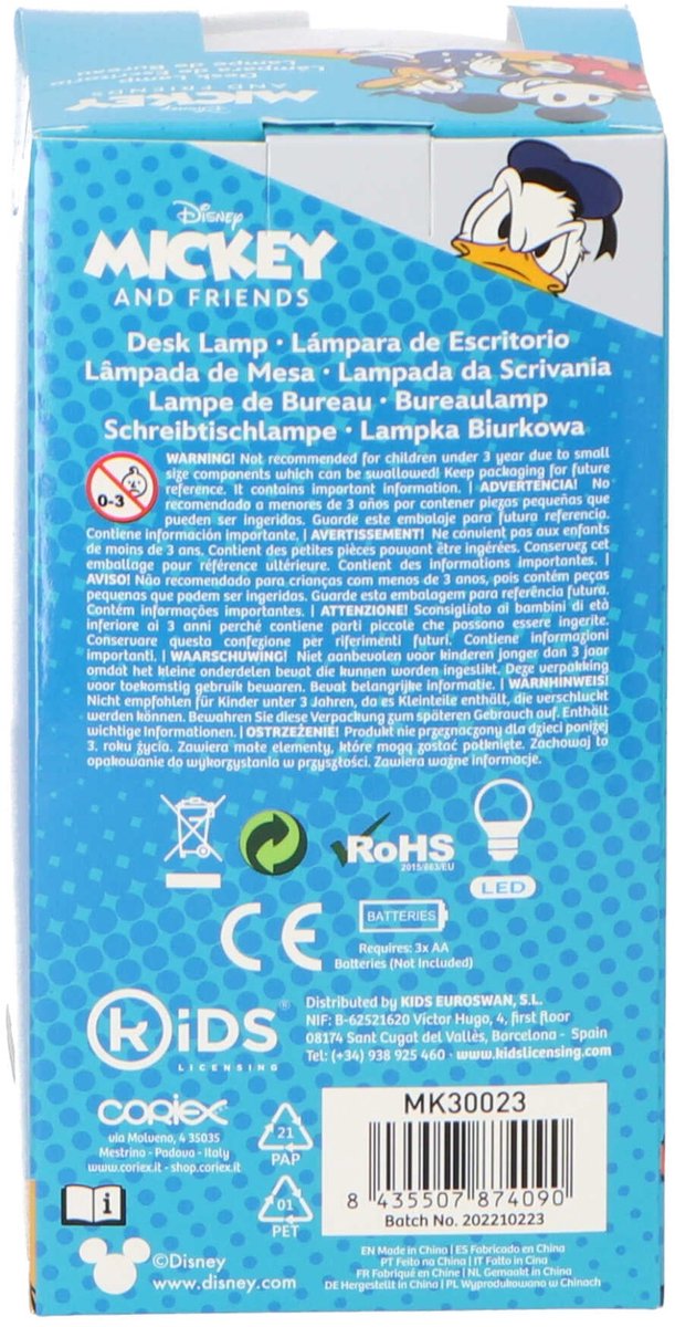 Disney Mickey Mouse tafellamp/bureaulamp/nachtlamp voor kinderen - rood - 18 x 9 cm van Disney — afbeelding 4