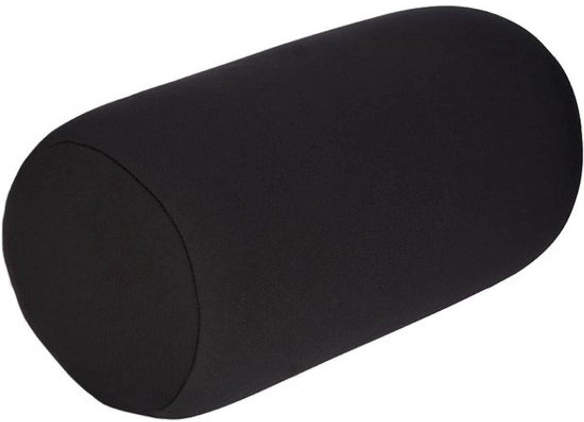 Comfortabele Microbead Rolnek Kussen - Hoofd- en Lendensteun - Slaap en Auto - Zwart