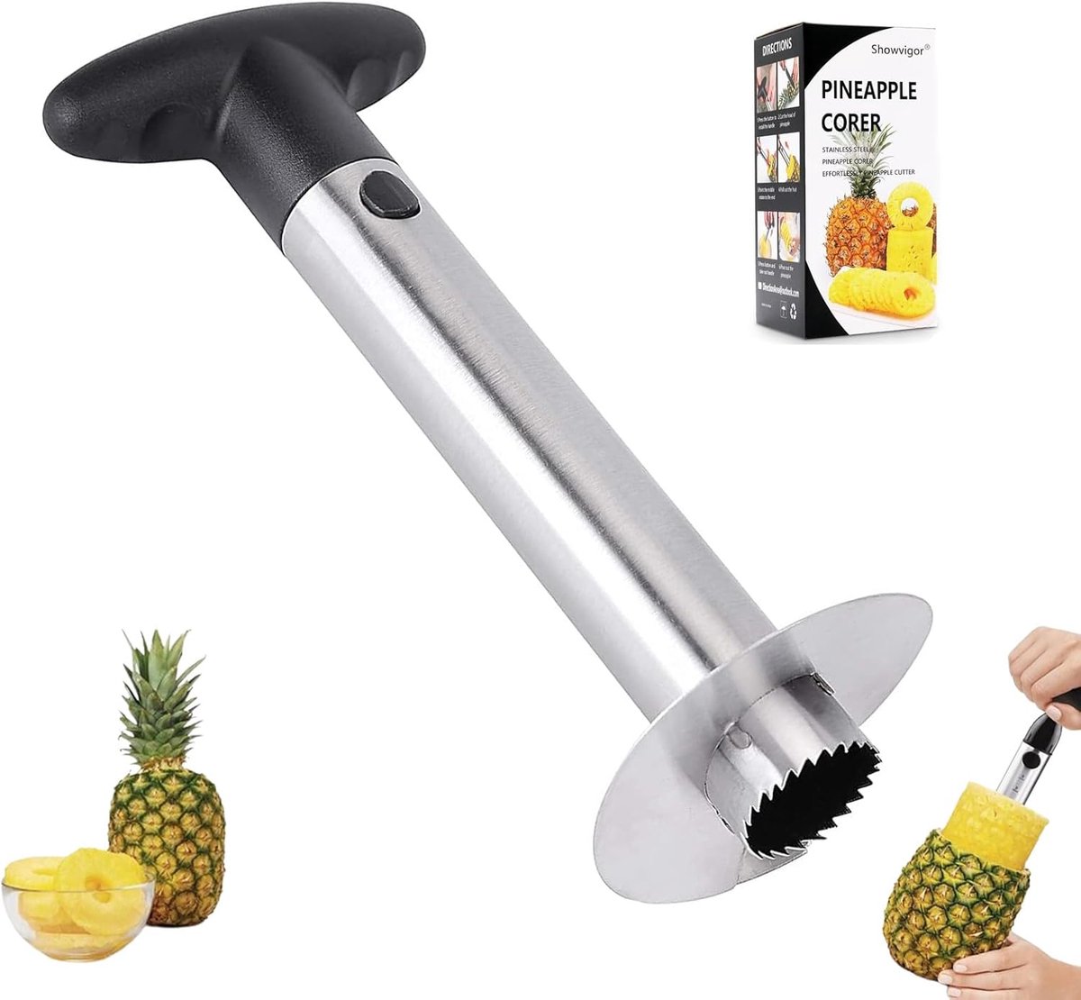 Stainless Steel Pineapple Cutter, Pineapple Cutter, Pineapple Pitter, Tool with Thicker Blade for Pitter, Fruit - ShopVlot