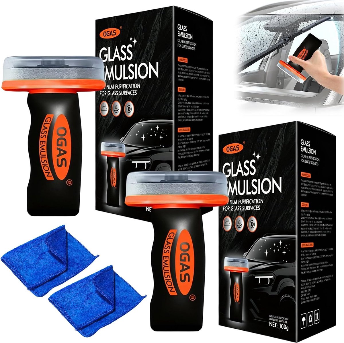 2026 Handheld-glas-emulsie-reiniger, olie-film reinigingsborstel, olie-afstotende folie voor autoruiten, handheld - ShopVlot