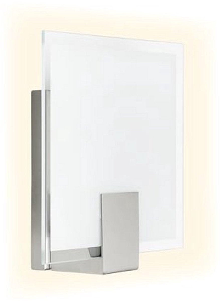 Vierkante wandlamp - ijzer/wit - voor LED- en kaarslampen