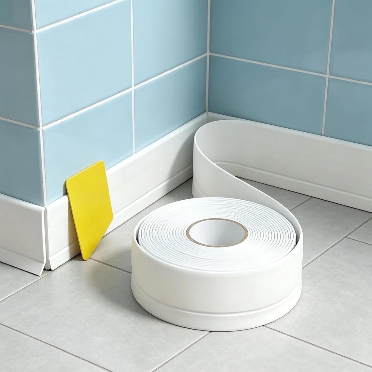 Soft Skirting Board, Self-Adhesive, 50 x 20 mm (6 m), Soft PVC, Flexible Kitchen End Strip, Skirting Board - ShopVlot
