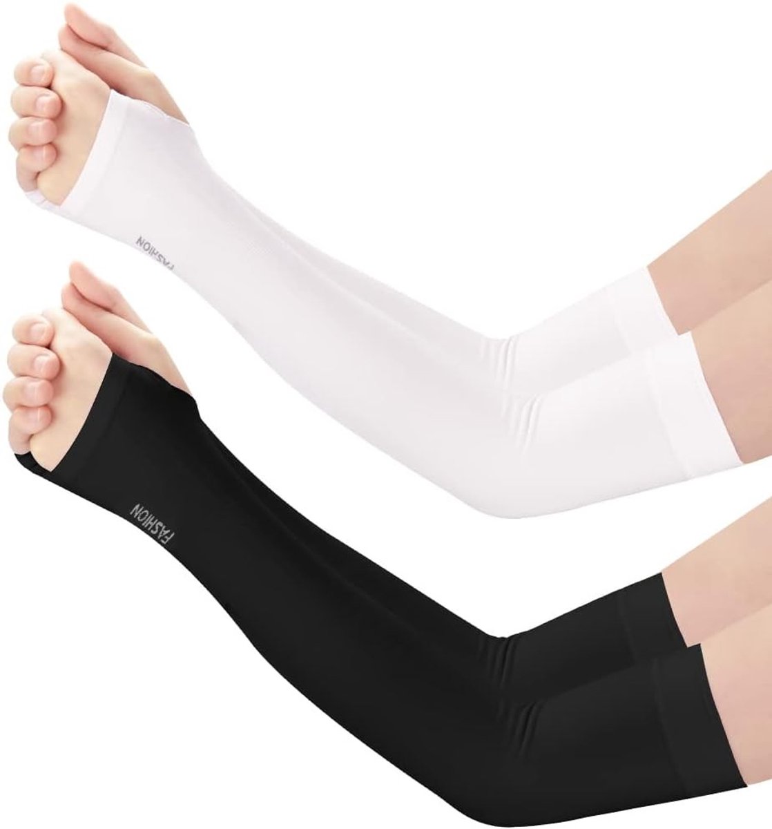 Sportieve Arm Sleeves voor Bescherming tegen UV-straling, Ademend en Antislip, Ideaal voor Buitenactiviteiten en Gaming, Zwart