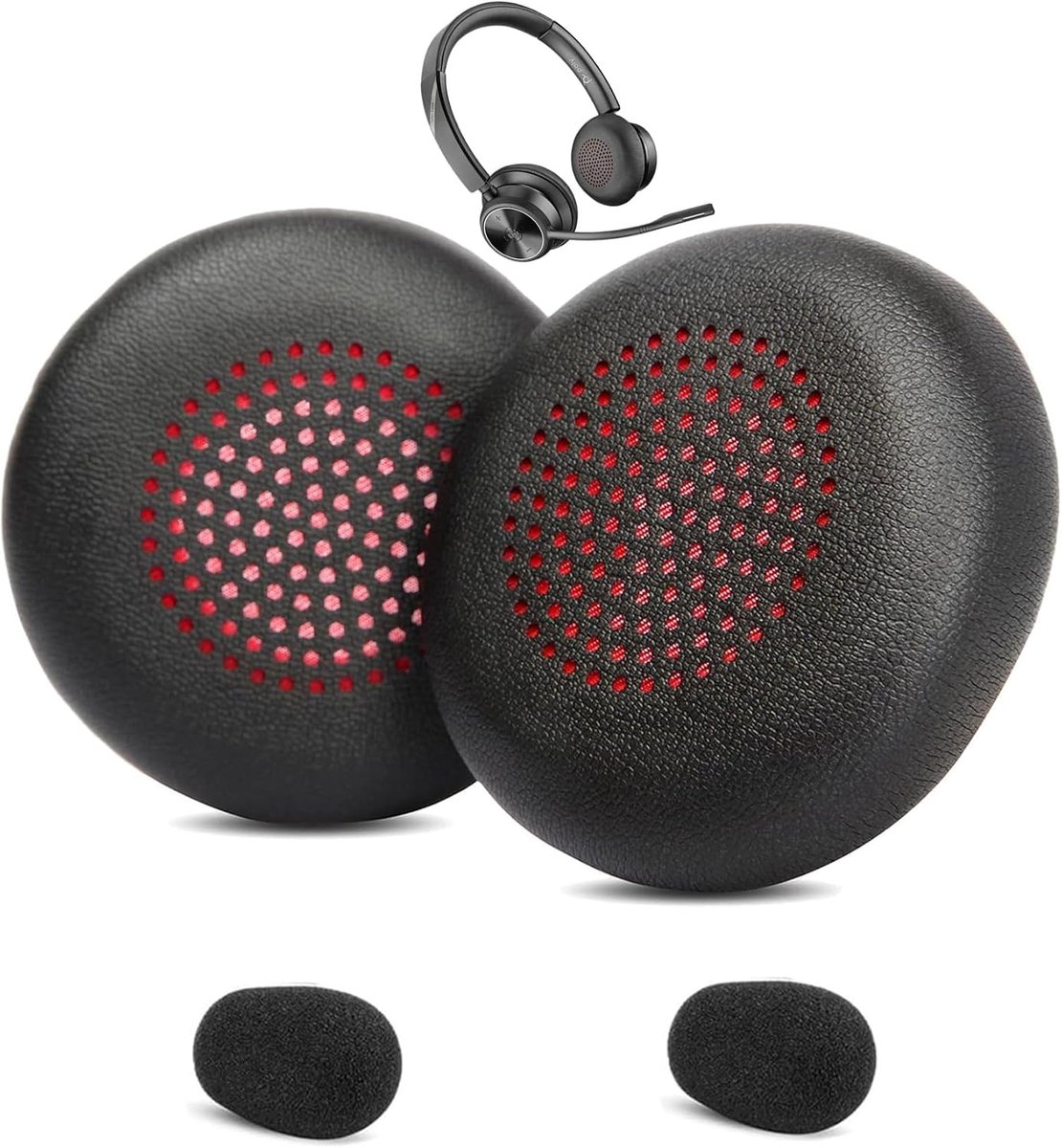 Savi 7300 Ear Pads Replacement Compatible with Poly Savi 7300 Office Headset Ear Pads Ear Pads Protein Leather High - ShopVlot