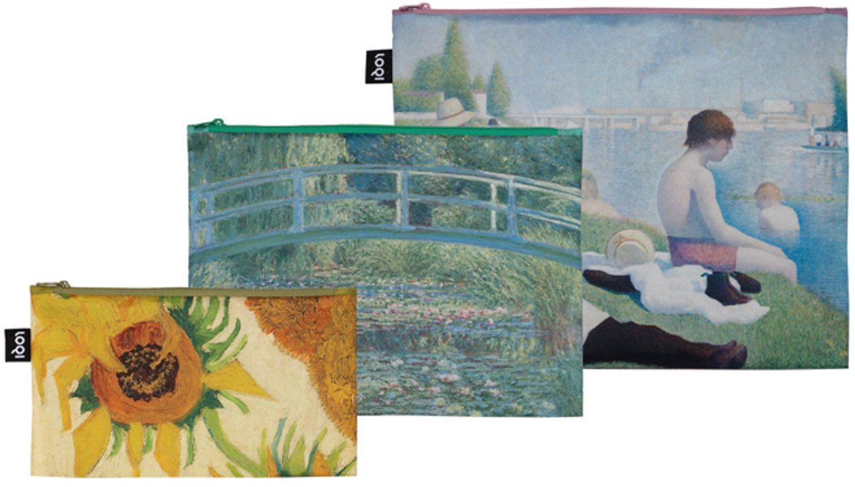 LOQI Zip Pockets - Seurat, Monet, Van Gogh CiCLO