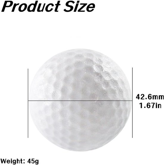 Dailygoods- Golfballen Hoogwaardige Plastic - Oefen Golfballen - 3 Stuks - 42mm - Lichtgewicht - Duurzaam Ontwerp - Oefengolfballen van Dailygoods — afbeelding 3