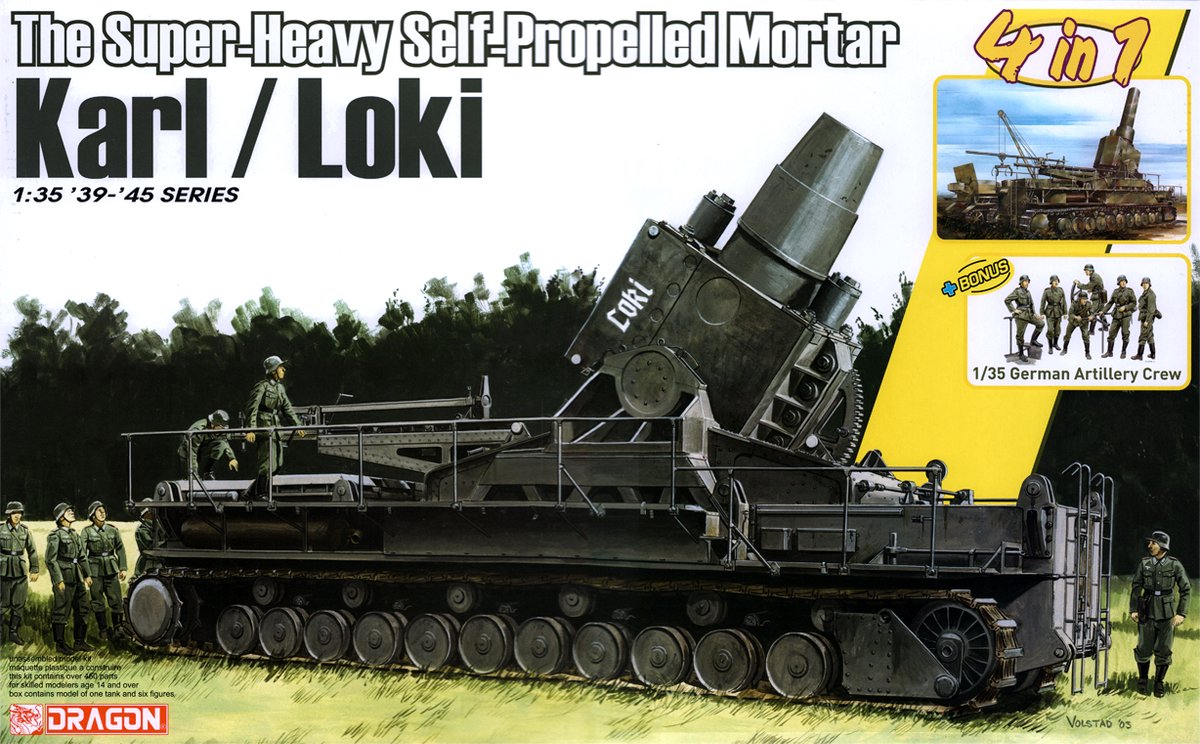 Dragon Modelbouwpakket Militaire voertuigen - 6946 Mörser Karl / Loki WWII - Duitse Zware Mortier met 6 Figuren Plastic - 1:35 - Modelbouw