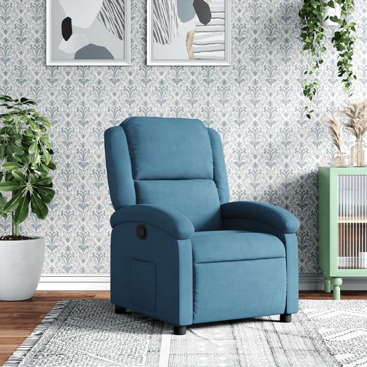 Blauw fluweel woonkamer stoel leesstoel voor woonkamer kantoor