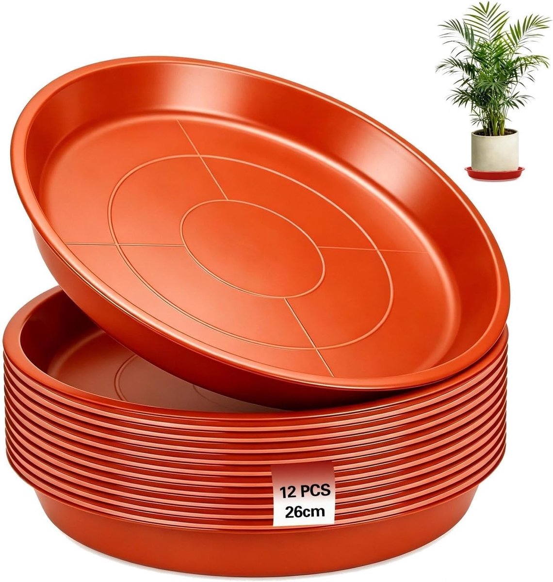 12 stuks bloempotonderzetters 26 cm bloempot onderzetter rond