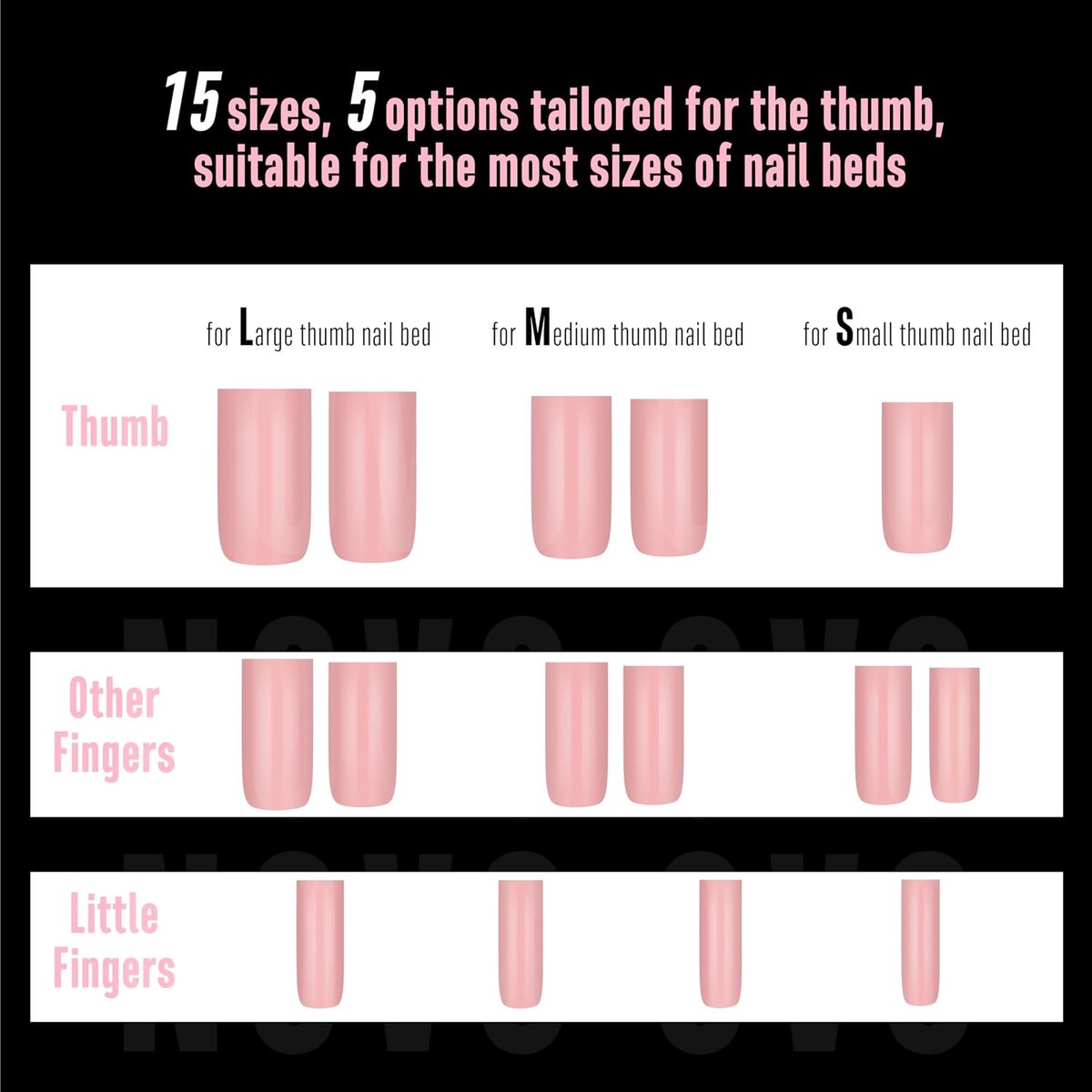 NOVO OVO Medium Sharp Square Nail Tips Press on Pure Color Baby Pink, Extra Thick NEED Builder Gel & Top Coat & Glue - ShopVlot — cadeau in Cadeau-ideeën - foto 2