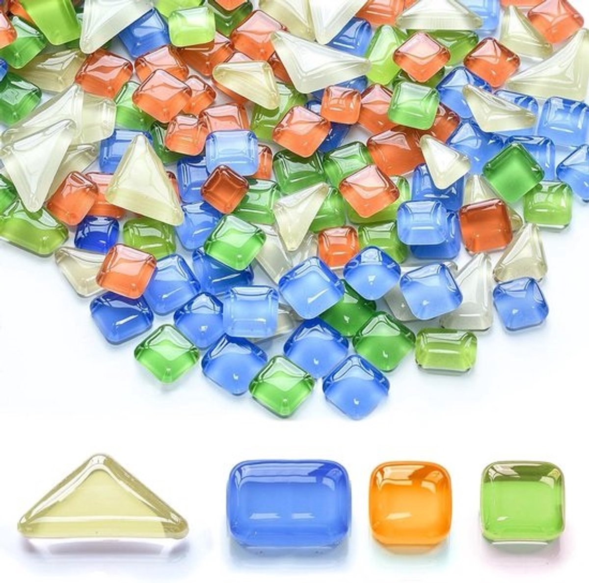 Mozaïektegels voor knutselen - Glasmozaïek en keramische mozaïektegels - Voor decoratie en knutselwerk - 200 g - Voor hobby en decoratie.