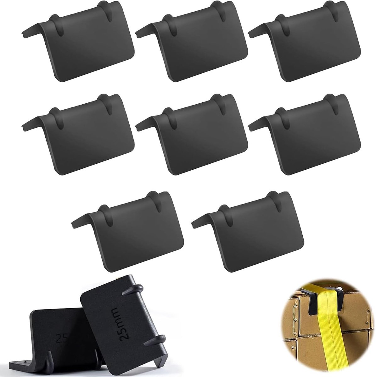 Set van 8 Verstelbare Lashing Straps van 25 mm Breed voor Vrachtwagenrandbescherming en Lastbeveiliging