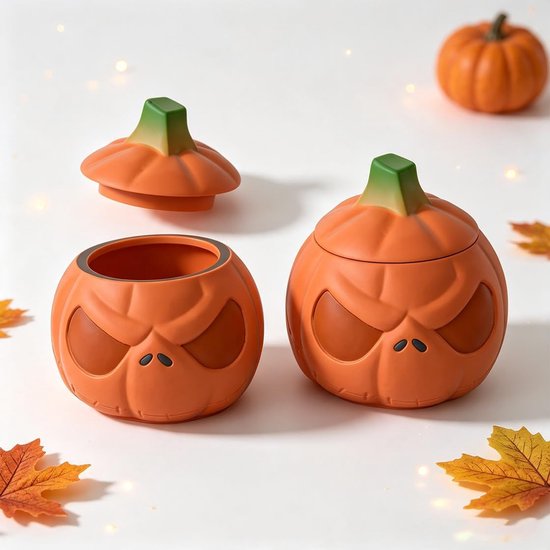 Mal Halloween pompoen met deksel voor doe-het-zelf knutselwerk — afbeelding 5