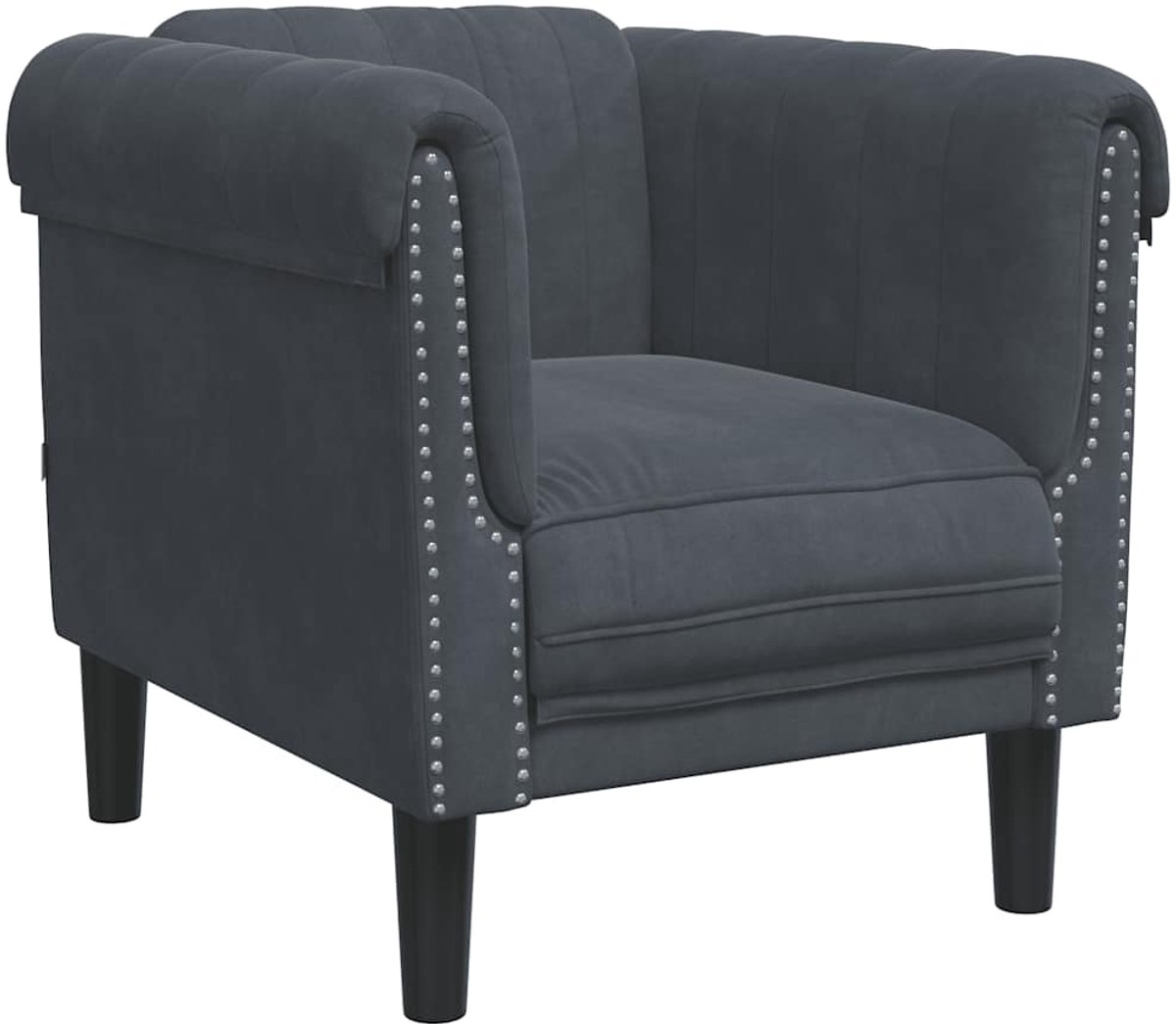 vidaXL Fauteuil - fluweel - donkergrijs