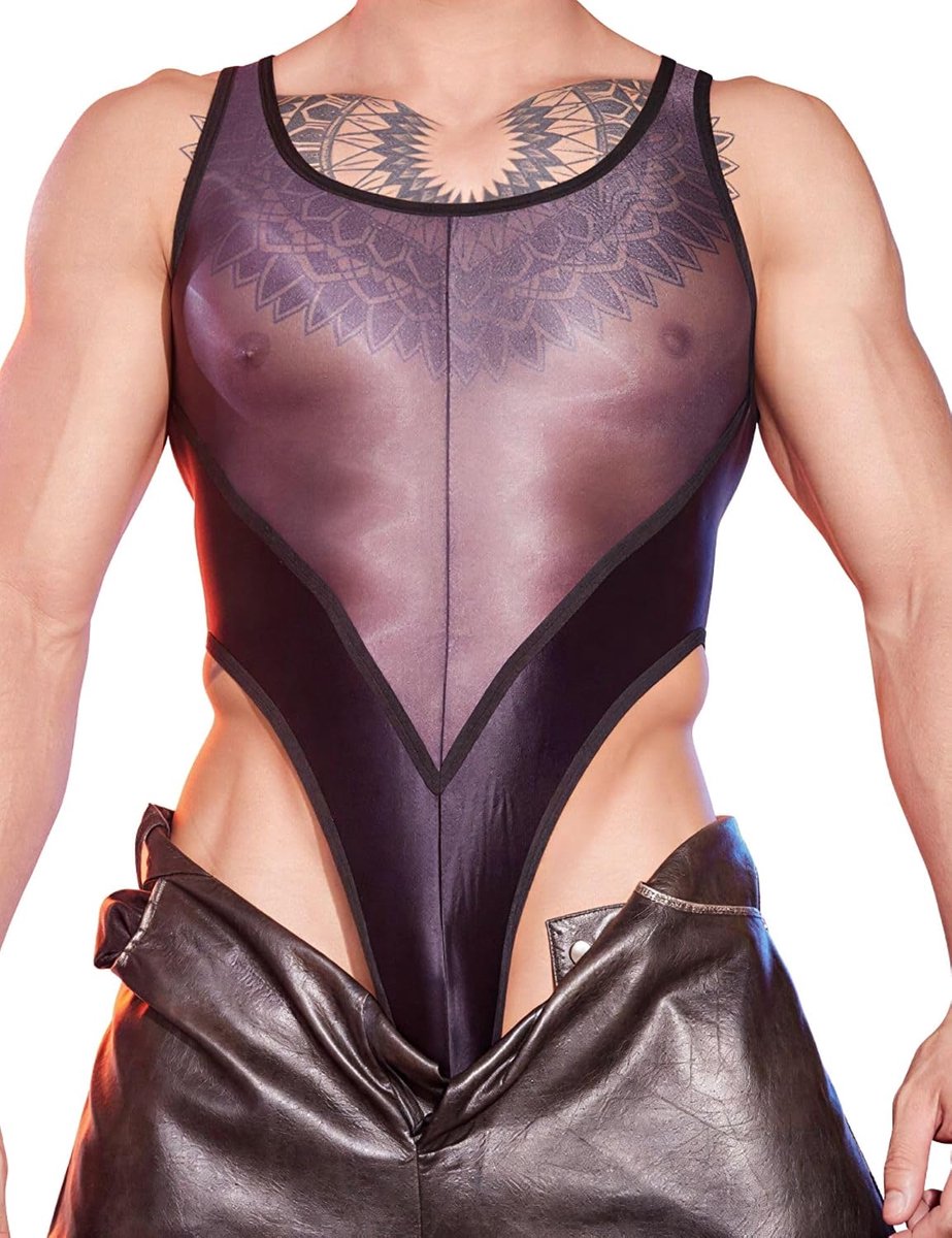 Ondergoed van transparante netstof, jumpsuit