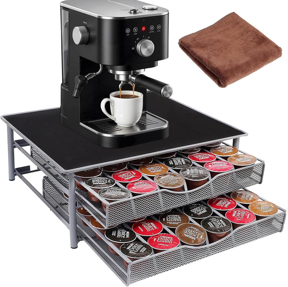 Capsulehouder met Lade,Koffiepads Opberglade,Capsule Organizer