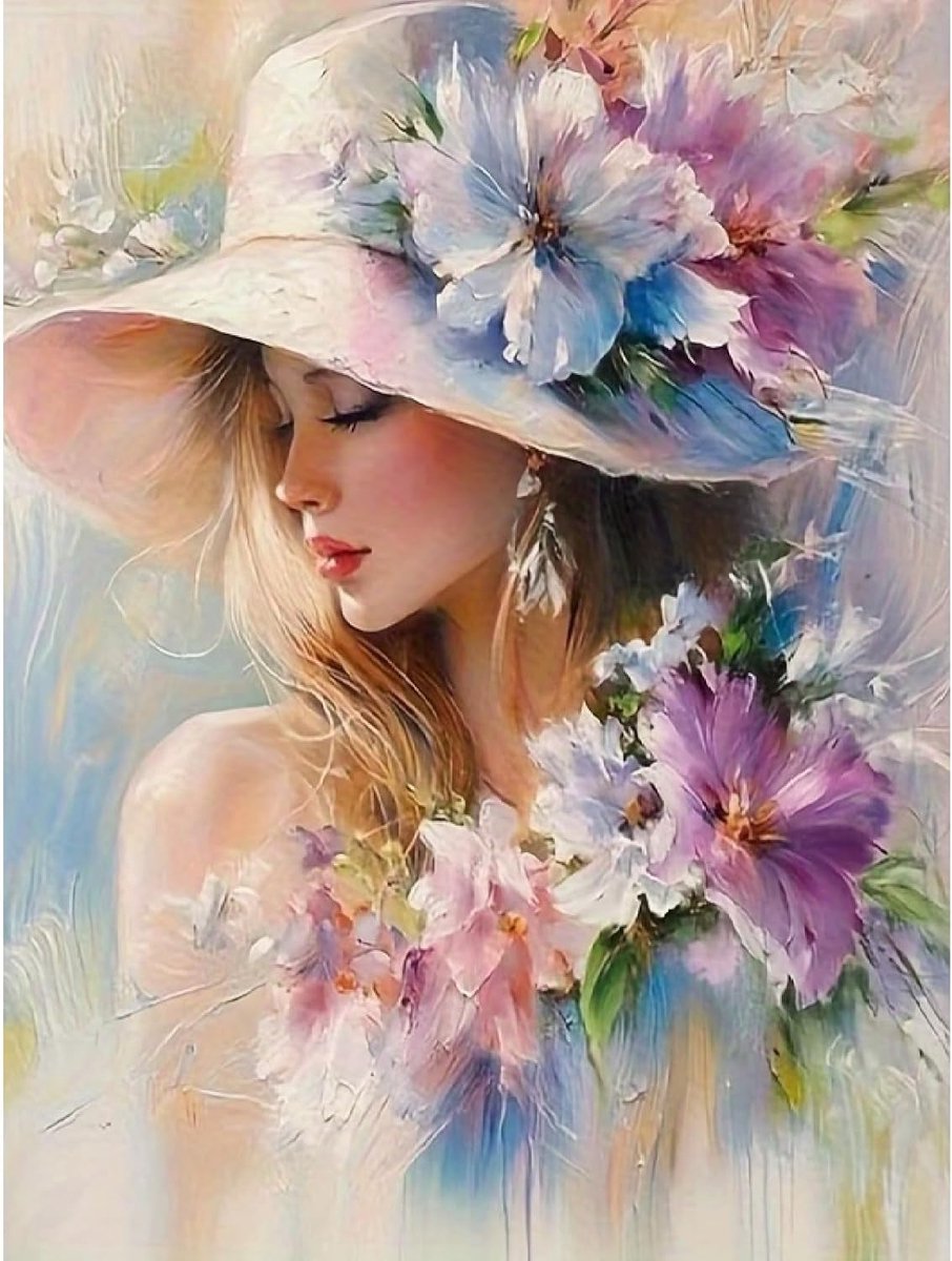 Diamond Painting Meisjes 5D, Diamant Painting Foto's Volwassenen, Diamond Art Painting Elegante Dames Vrouw DIY Set, Diamant Painting Beginners, Volledige Boor Kristal Kunst, Thuis Wanddecoratie