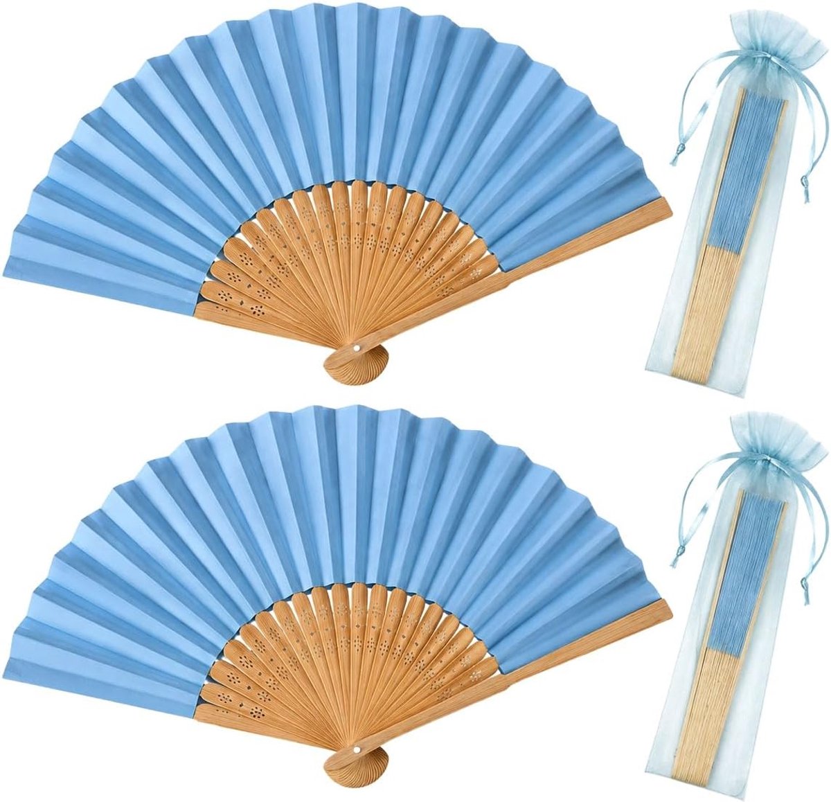 Elegante Handwaaiers - 2 Stuks Vouwwaaiers met Tasje