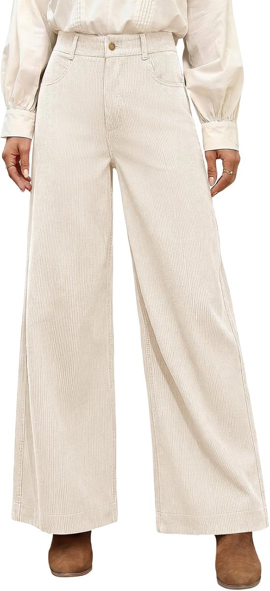 Broek voor dames, wijde pijpen, elegante vrijetijdsbroek