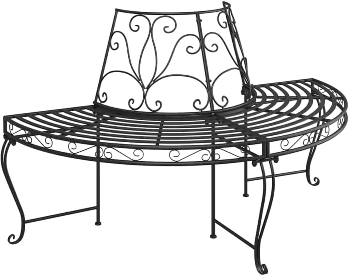 Boombank staal Ø160 cm zwart