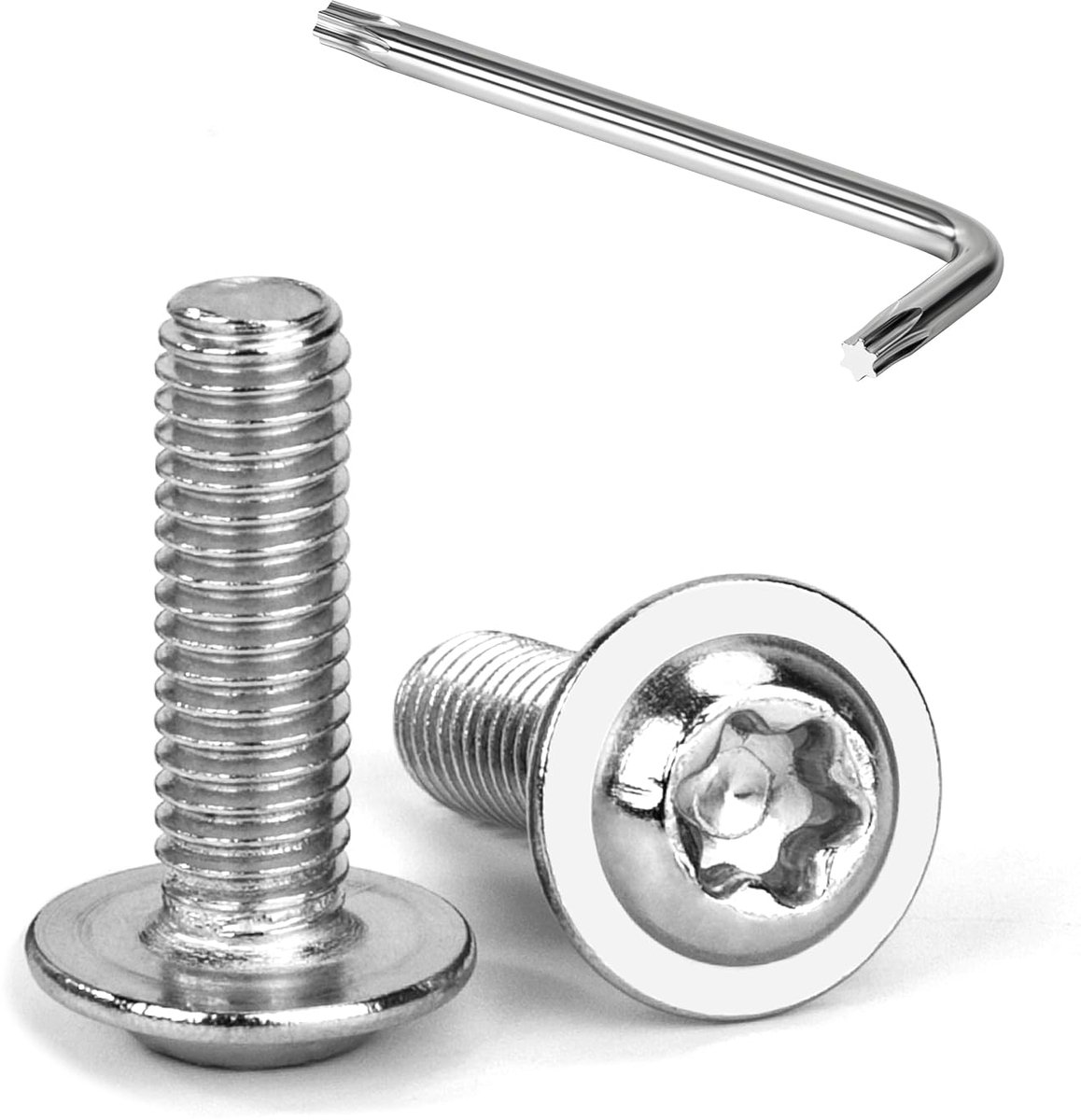 Tunejoy 20pcs M6 x 20mm Lens Head Screws with Flange Trox Lens Head Screw Hexagon Socket Stainless Steel A2 V2A Flange - ShopVlot
