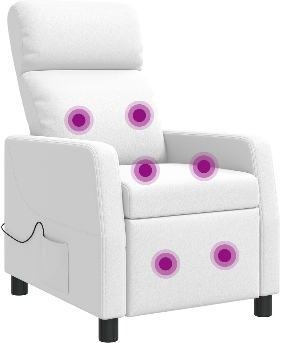 vidaXL Massage - Relaxstoel - Wit - Kunstleer